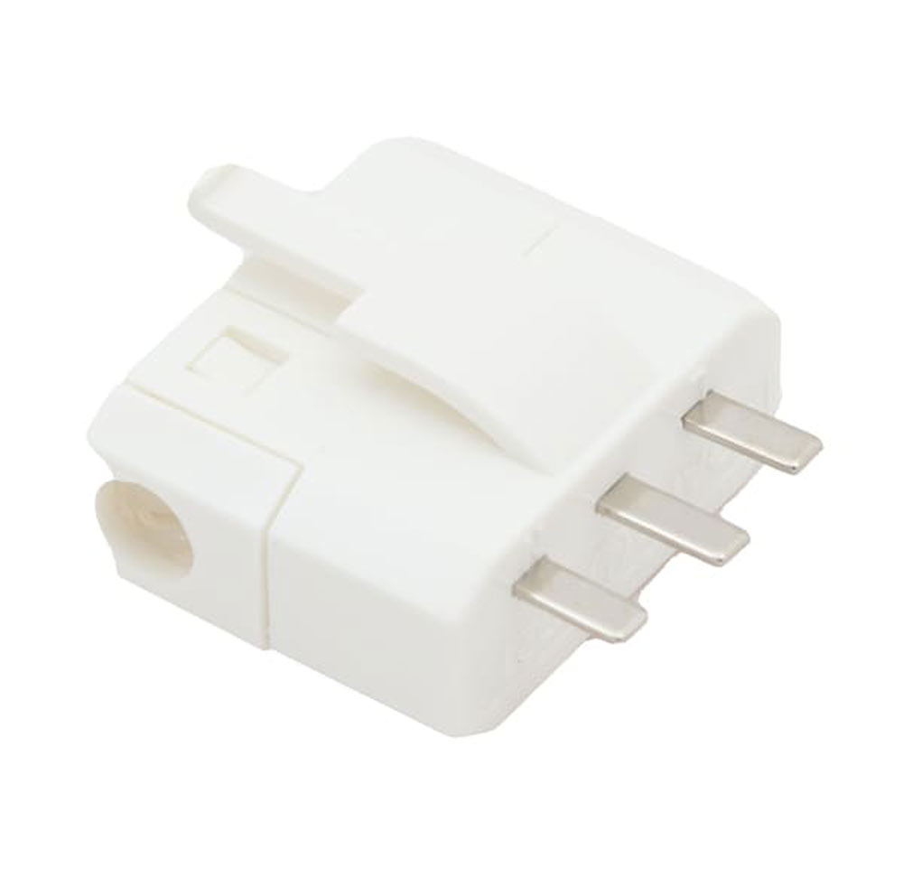 Vit DCL-propp med jord och skruvanslutning för säker och standardiserad takanslutning av armaturer enligt DCL-standard.