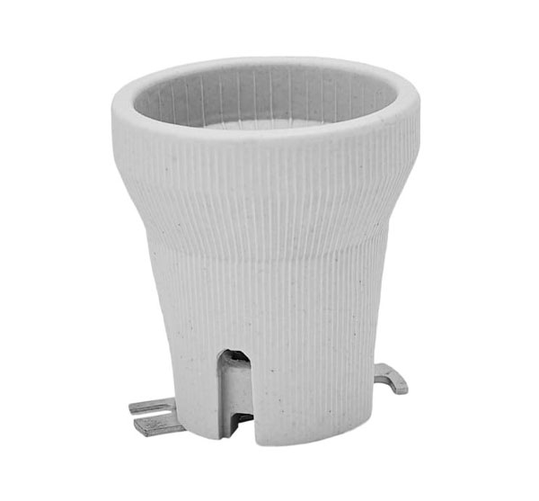 E40-lamphållare i porslin med metallclips – används för högintensiva ljuskällor i industriarmaturer.