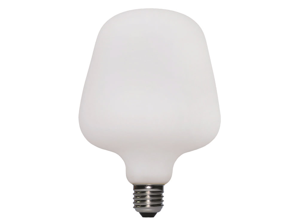 LED-lampa med E27-sockel och matt vitt glas i organiskt formad design – Porcellana Zante.
